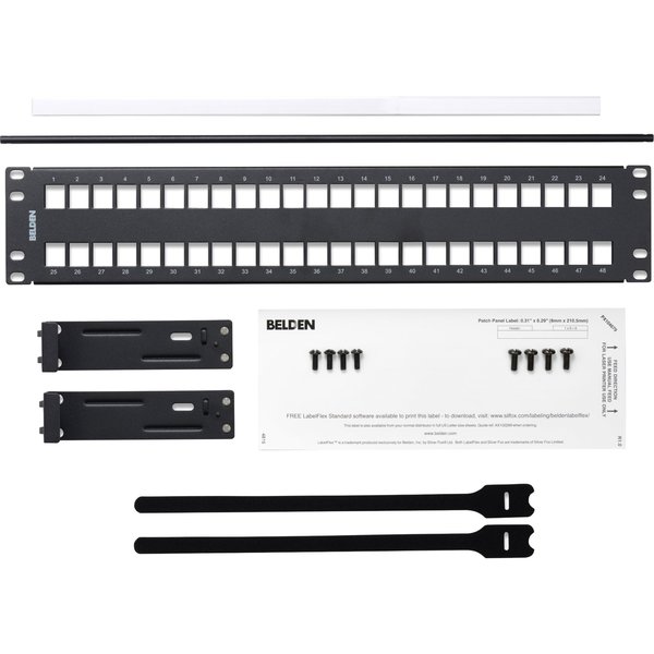 Belden 48-PORT KEYCONNECT PATCH, PANEL UNLOADED 2U BLACK,  AX103115